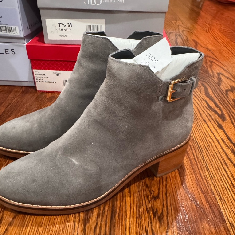 Cole Haan Gray Suede Heeled Boots
